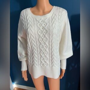 Worthington Ivory Cable Knit Sweater